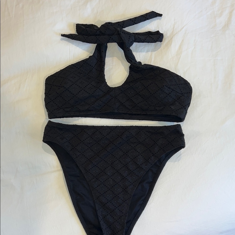 Black Eyelet Bikini